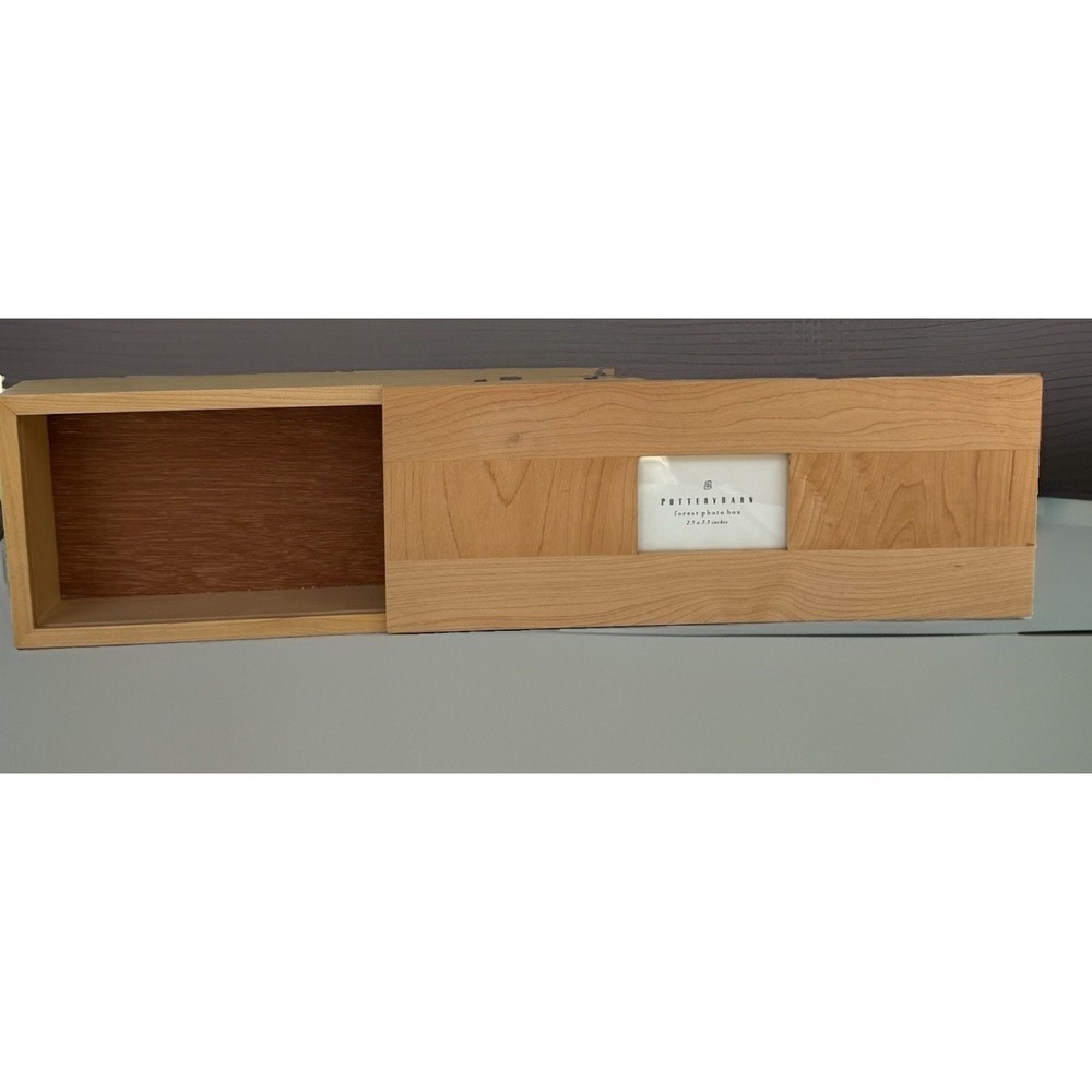 Vtg Pottery Barn Forest Photo Box Blonde Wood With 2.5 X 3.5 Photo Frame #8625 - Picture 8 of 10
